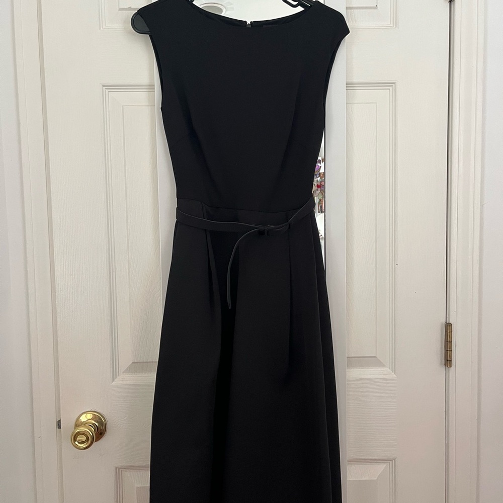 Ralph Lauren Black Belted Midi Dress (Size 0)